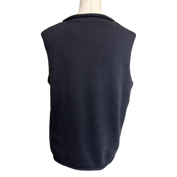 Navy Women’s Rollneck Sleeveless Sweater Shell XL 100% Cotton USA Made - Picture 3 of 7